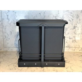 Resim Starax S-2392 Antrasit 12+12 Litre Çöp Kovası Dolap İçi Teleskopi 
