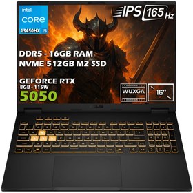 Resim ASUS Tuf F16 Fx608jh-rv010-gaming Intel Core I5-13450hx 16gb 512gb Ssd Rtx 5050 16" Fhd Wuxga 165hz Ips 