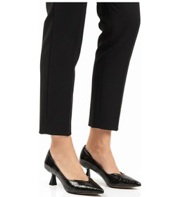 Resim Siyah Kısa İnce Topuklu Abiye Ayakkabı 357188 Z Siyah 