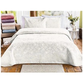 Resim Özdilek Flair Çift Kişilik Kadife Yatak Örtüsü 230x 250 Cm Kemik 