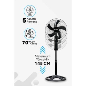 Resim Kumtel KTF-395 Ayaklı Vantilatör 18’ 
