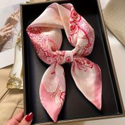 Resim Boho Chic Hafif Pembe Çiçekli Kare Şal - Zarif Bohemiyen Desen, Elastik Polyester Kumaş, Gece Çıkışı ve Şık Aksesuar için Mükemmel, Akşam Giyim Aksesuarı|Bohemiyen Tarzı|Dokulu 
