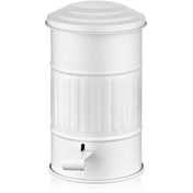Resim Beyaz Galvaniz Pedallı Banyo Çöp Kovası 5 Lt 