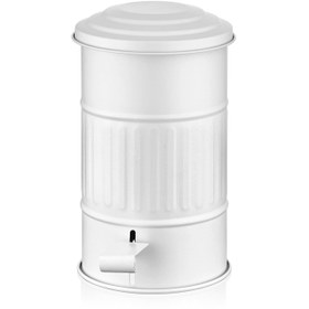 Resim Beyaz Galvaniz Pedallı Banyo Çöp Kovası 5 Lt 