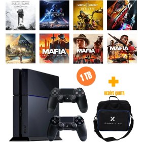 Resim Sony PlayStation 4 Standart 1TB + 8 Dijital Oyun + Çift Kol + ConsoleX Çanta (Yenilenmiş) 