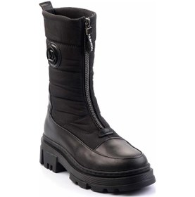 Resim Siyah Hakiki Deri Kadın Bot & Bootie K02724986603 Siyah 