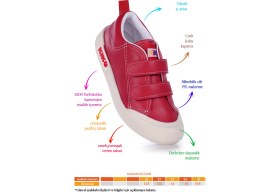 Resim Kiko Kids Suba Cırtlı Termo Taban Kız Bebek Günlük Spor Ayakkabı Kırmızı 