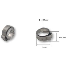 Resim Oetiker 16 Mm Paslanmaz Kulaklı Argon Kelepçesi Adet Fiyatıdır 