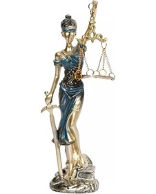 Resim Themis Adalet Kadını Terazisi Heykeli Mavi Gold 24cm 