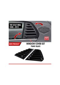 Resim Vw Golf 6 2008-2012 Uyumlu Kelebek Cam Izgarası Kelebek Cam Vizörü Havalandırma Sağ Sol Takım Parlak Siyah 00 Şüscaroto Aksesuar 