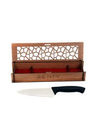 Resim Kişiye Özel Isim Yazılı Ahşap Kutulu Profesyonel Şef Bıçağı 