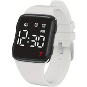 Resim Primepickings P10 Beyaz Kare Dijital Kol Saati Alarm Tarih Işık Su Geçirmez Spor Hediyelik Diğer 