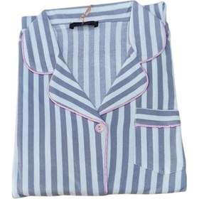 Resim Çağrı Kadın Kışlık Süet Uzun Kollu Önü Düğmeli Pijama Takımı Gri 