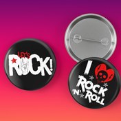 Resim Varyant 2 Adet Eğlenceli - Iğneli Rozet Seti - Broş - Yaka - Çanta Rozeti - Rock 