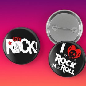 Resim Varyant 2 Adet Eğlenceli - Iğneli Rozet Seti - Broş - Yaka - Çanta Rozeti - Rock 