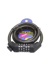 Resim T.concept Dayanıklı Güçlendirilmiş Çelik Halat 5 Şifreli Bisiklet Kilidi 120 Cm Siyah 