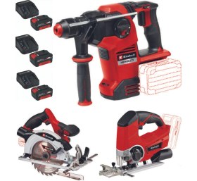 Resim Einhell Te-Js 18 Dekupaj Herocco 36/28 Kırıcı Delici Te-Cs 18/165/1 Daire Testere 3X4.0AH Akülü Set 