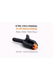 Resim SENBANG 9 İnç Yaylı Mandal Kıskaç 21 cm - Güçlü Tutucu İşkence Mandalı Ahşap, Perde ve Atölye Kullanımı 