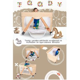 Resim Kiwi Toody All İn One Katlanır Tekerlekli Sallanır Sabitlenir Anne Yanı Oyun Parkı Park Yatak Beşik 
