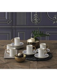 Resim GÜRAL CAMELIA 12 PARÇA 6 KİŞİLİK BONE TÜRK KAHVESİ FİNCAN TAKIMI - 5552 