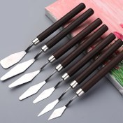Resim 7 Parça Paslanmaz Çelik Boya Bıçağı Seti, Dayanıklı Metal Sanat Spatulaları, Boya, Kek Dekorasyonu ve Fırın Malzemeleri için 