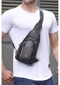 Resim Guard Hakiki Deri Body Bag - Siyah 