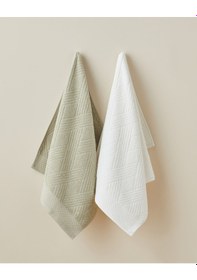 Resim English Home Chic Diamond Pamuk Yüz Havlusu 50x80 Cm Açık Yeşil Açık Yeşil 