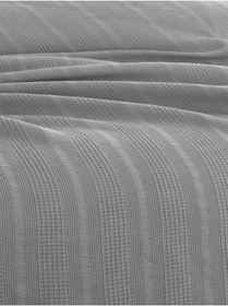 Resim Tek Kişilik Waffle Pike 160x230cm, %100 Pamuk, Petek Tasarım, Gri Renk Gri 