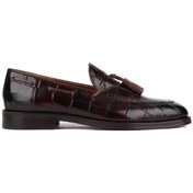 Resim Shoetyle - Kahverengi Croco Deri Püsküllü Erkek Klasik Ayakkabı 250-7951-841-kahverengi 