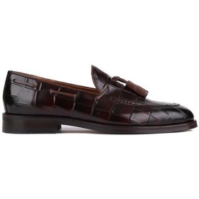 Resim Shoetyle - Kahverengi Croco Deri Püsküllü Erkek Klasik Ayakkabı 250-7951-841-kahverengi 