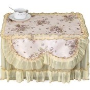 Resim Dashanshop 1 Adet Romantik Dantel Mikrodalga Kapağı - Zarif Çiçekli Desen Kaliteli Polyester Kahverengi 