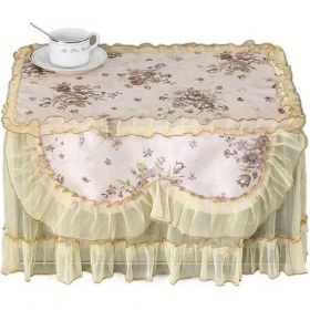 Resim Dashanshop 1 Adet Romantik Dantel Mikrodalga Kapağı - Zarif Çiçekli Desen Kaliteli Polyester Kahverengi 