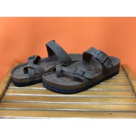 Resim Kafkaslar Baş Parmak Geçmeli Tam Ortopedik Birkenstock Model Bay Bayan Parmakarası Terlik 