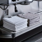 Resim 3 adet Barista Havlusu, Non-woven Kumaş, Güçlü Emicilik, Kahve Makineleri ve Çay Evleri için Dayanıklı Temizlik Bezleri, Küçük Kare Gri Havlular, Cihaz Temizlik Bezleri | Modern Cihaz Dekoru | Emici Kumaş 