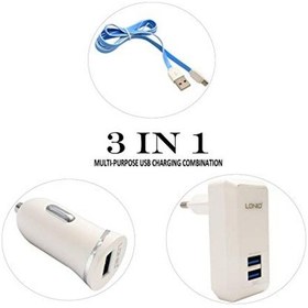 Resim 3In1 Araç Şarjı + Duvar Şarjı + iphone Uyumlu Şarj Kablosu An-7278 