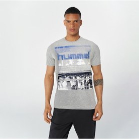 Resim Hummel Dean Erkek Gri Baskılı Bisiklet Yaka Tişört 910246-2849 