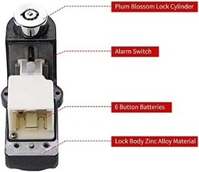 Resim Alarm Disk Kilidi Seti, Fren Kilidi, Hırsızlığa Karşı Su Geçirmez 110 dB 7 mm Pin 1,5 m Hatırlatma Kablosu Motosikletler için Scooter Taşıma Çantası ASORTİ 