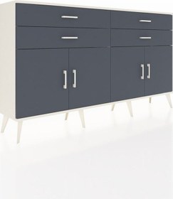 Resim Arges Konsol 2 Raflı 4 Çekmeceli 8 Kapaklı 176x30x99 Aytaşı-antra Aytaşı-antrasit 