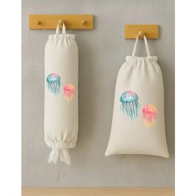 Resim Ekmeklik ve Poşetlik 2 Li Set Bez Çanta 