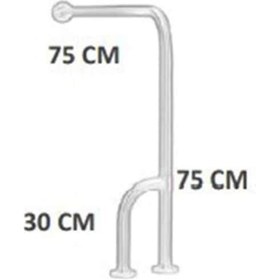 Resim Hasta Engelli Yerden Duvara Döner Ayaklı Tutunma Barı Paslanmaz 