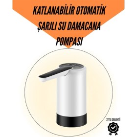 Resim Şarjlı Su Pompası 8000MAH | Cam Damacana Uyumlu | Tek Tuşla Kontrol | USB Şarjlı Otomatik Dolum 