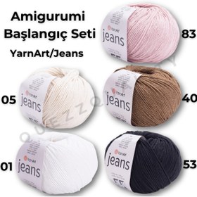 Resim Yarnart Amigurumi Başlangıç Seti Jeans El Örgü İpleri 5'li Başlangıç Seti 