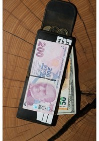 Resim Lenax Leather Mono Klips Hakiki Deri Erkek Cüzdan Nakit Para Klipsli, Mıknatıslı Kapak, Bozuk Para Cepli Haki 