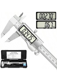 Resim Paslanmaz Çelik Dijital Göstergeli Kumpas 150mm Kalınlık Ölçer 