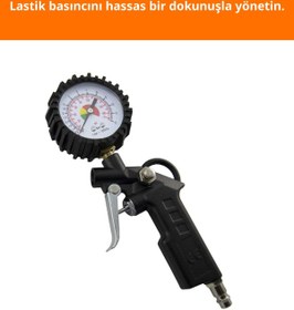 Resim Letsii Hassas Manometreli Saatli Hava Tabancası 0 8.5 Bar / 0 120 Psi 