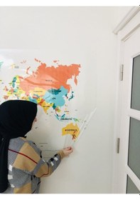 Resim Dünya Haritası Akıllı Kağıt Tahta Yazı Tahtası Özel Baskı Renkli 