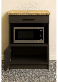 Resim Dora Çok Amaçlı Dolap - Mikrodalga - Erzak - Mutfak - Kiler Dolabı - 60 Cm Antrasit 