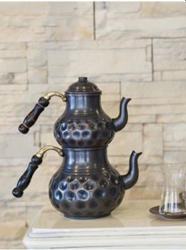 Resim Bakır Çaydanlık Gamzeli Model Oksitli Renk Oksitli Bakır 