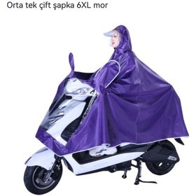 Resim Motosiklet Yağmurluk Panço Kalınlaşır Ve Yağmur Geçirmez Çift Erkek Ve Kadın Genel Panço Beyaz - Siyah 