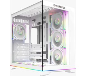 Resim Strong Balerion 7x 120 mm Fanlı Argb Kumandalı Şerit Ledli 600W 80+ Atx Akvaryum Beyaz Gaming Bilgisayar Kasası 